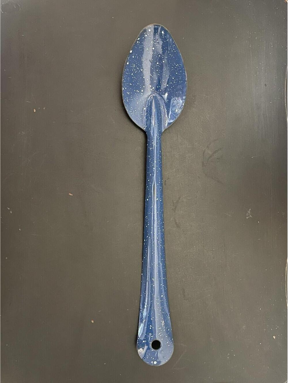 Blue Speckled EnamelWare Spoon Collectible Kitchen Ware